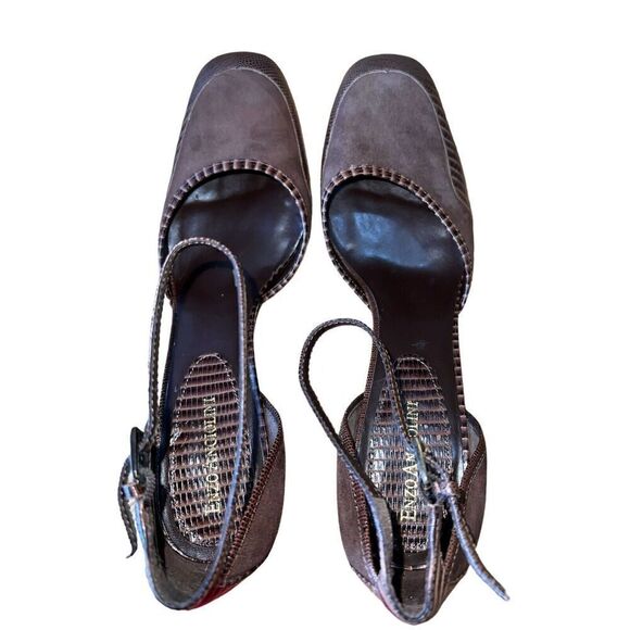 Enzo Angiolini - EA Flexo Sheary Dark Brown Suede W/Ankle Strap Womens Size 10 - Picture 5 of 11